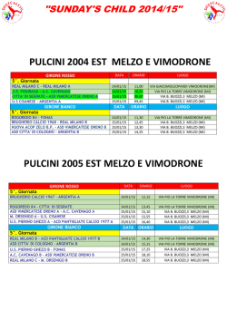 Programma della 5&deg; Giornata nel Week End 24 e 25