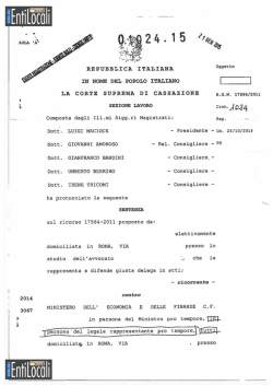 pdf La sentenza n. 1024/15 della Cassazione - Enti Locali