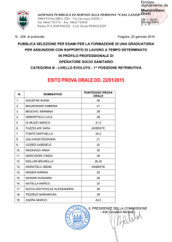 esito prova orale