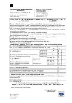 Tabella criteri accettazione domande eccedenti classi Terze