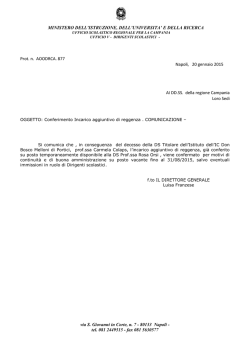 comunicazione incarico aggiuntivo di reggenza d.s. su posto