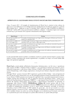 COMUNICATO STAMPA