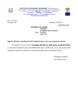 n 88 del 21-01-2015 - Convocazione straordinaria Consiglio di