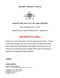 INCONTRI CULTURALI