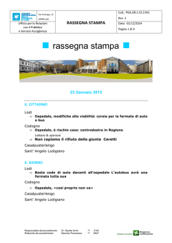 rassegna stampa 23 gennaio 2015