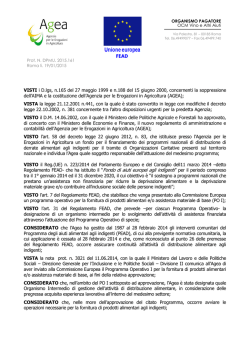 Approvazione graduatoria provvisoria gara fornitura agli