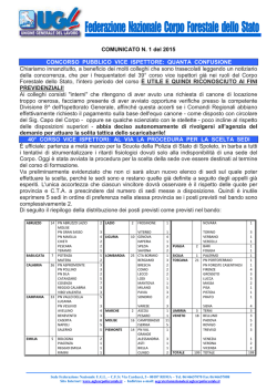 il Comunicato - UGL Corpo Forestale