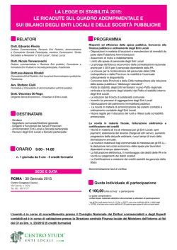 la legge di stabilit&agrave; 2015