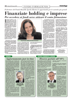 Finanziate holding e imprese