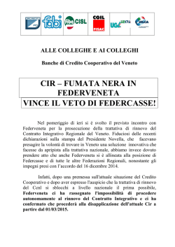 A tutte le lavoratrici ed a tutti i lavoratori delle - FABI