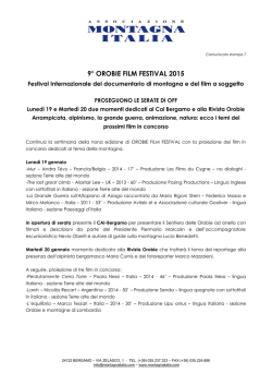 9° OROBIE FILM FESTIVAL 2015 - Associazione Montagna Italia