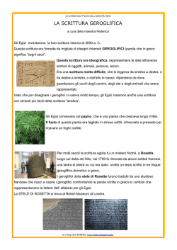 LA SCRITTURA GEROGLIFICA