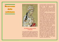 Ricorrenze della settimana - Parrocchia di San Marco Ev