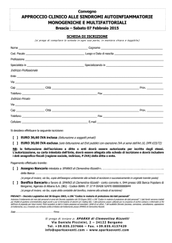 Scheda di iscrizione - Universit&agrave; degli Studi di Brescia