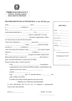TRIBUNALE DI LUCCA - Ordine degli Avvocati di Lucca