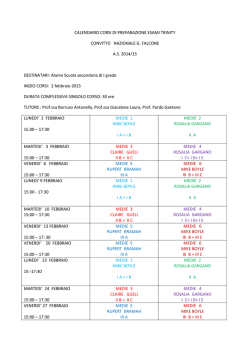 calendario degli incontri