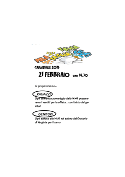 21 FEBBRAIO ore 14.30