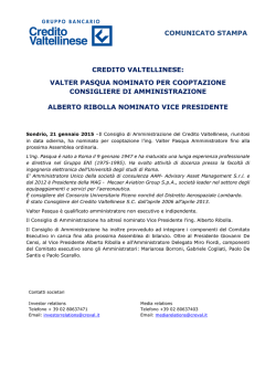 CV - CS Nomina Pasqua (2 - Gruppo bancario Credito Valtellinese