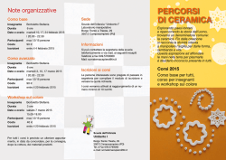 PerCorsI DI CeramICa Corsi 2015