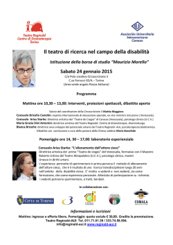 Newsletter stage Teatro de ciegos 24 gennaio 2015