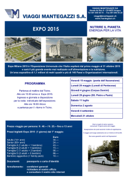 EXPO 2015 - Viaggi Mantegazzi SA