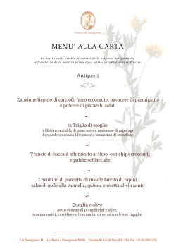 Scarica il nostro menu - Osteria di Passignano