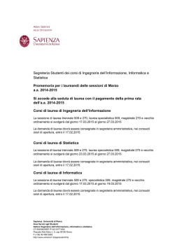 Segreteria Studenti dei corsi di Ingegneria dell