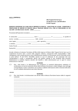 MOD. E (IMPRESA) Alla Trapani Servizi S.p.A. via del Serro snc c/da