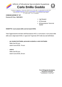 2014-15 Comunicazione 167 Nuovi prezzi ECDL