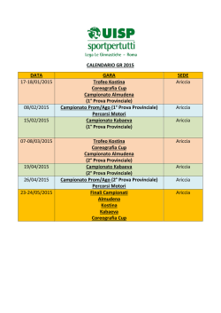 CALENDARIO GR 2015 DATA GARA SEDE 17-18/01/2015