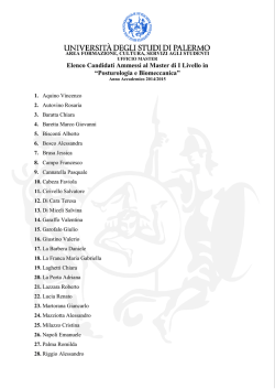 Elenco Candidati Ammessi al Master di I Livello in &ldquo;Posturologia e