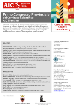 1&deg; Congresso Provinciale del Comitato Scientifico di AIC