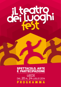 Programma - Cantieri Teatrali Koreja