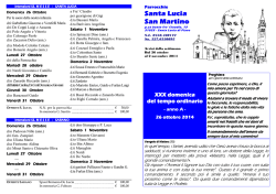 avvisi dal 26 ottobre - Parrocchie di Santa Lucia e Sarano