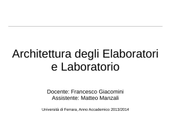Rappresentazione binaria delle informazioni e relative operazioni