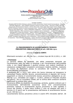 IL PROCEDIMENTO DI ACCERTAMENTO TECNICO PREVENTIVO