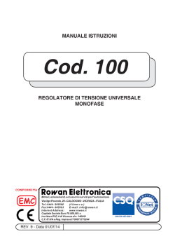 manuale Cod.100 regolatore di tensione monofase universale