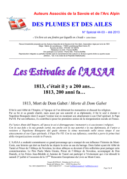 bulletin 44.3 special ete 2013 - Auteurs Associés de la Savoie et de l