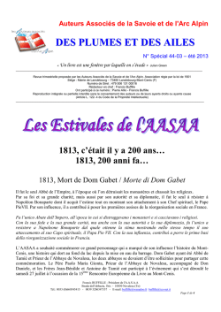 bulletin 44.3 special ete 2013 - Auteurs Associ&eacute;s de la Savoie et de l