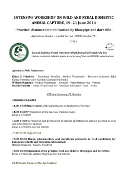 INTENSIVE WORKSHOP ON WILD AND FERAL DOMESTIC