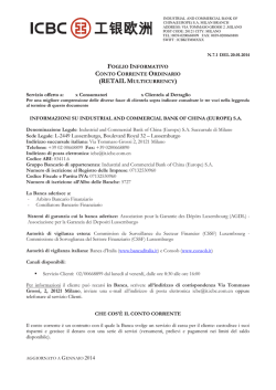 foglio informativo conto corrente(retail)