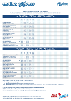 ALTA BADIA - CORTINA - TREVISO - VENEZIA