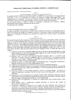 Statuto Corpo della Guardia zoofila ambientale