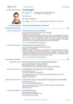 CV formato europeo - Ordine degli Psicologi della Lombardia