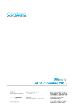Bilancio al 31 dicembre 2013