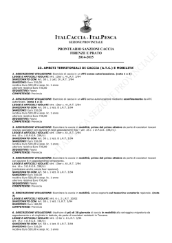 23. Esercizio di caccia - A.T.C. e Mobilit&agrave;