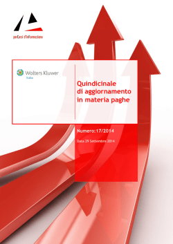 Quindicinale di aggiornamento in materia paghe