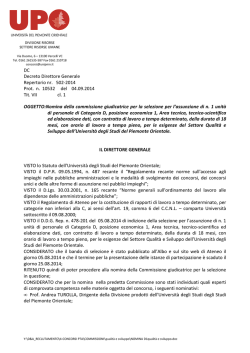 DC Decreto Direttore Generale Repertorio nr. 502