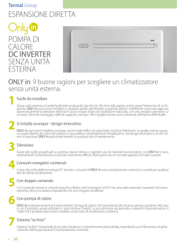 POMPA DI CALORE DC INVERTER SENZA UNIT&Agrave; ESTERNA