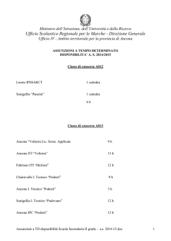 Disponibilit&agrave; - Ufficio Scolastico Regionale per le Marche